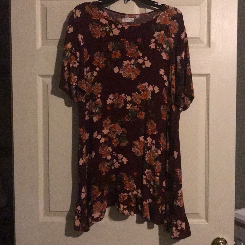 Marron Floral Dress